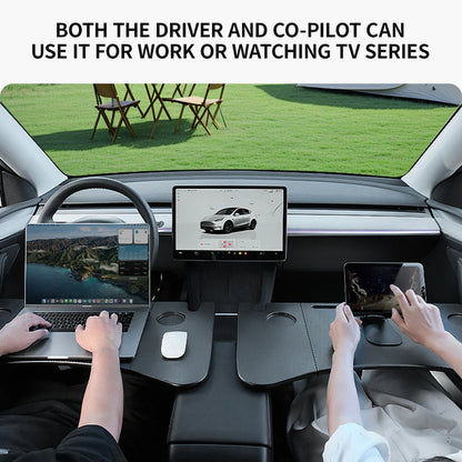 YZ Portable Steering Wheel Laptop & Food Tray – Car Desk for Tesla Model S/X/3/Y/Highland Juniper 2018–2025