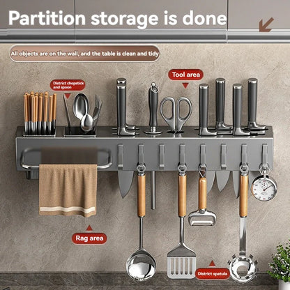 kitchens accessories Rack Wall Mounted Multifunctional Rack All-in-One Organizer knife