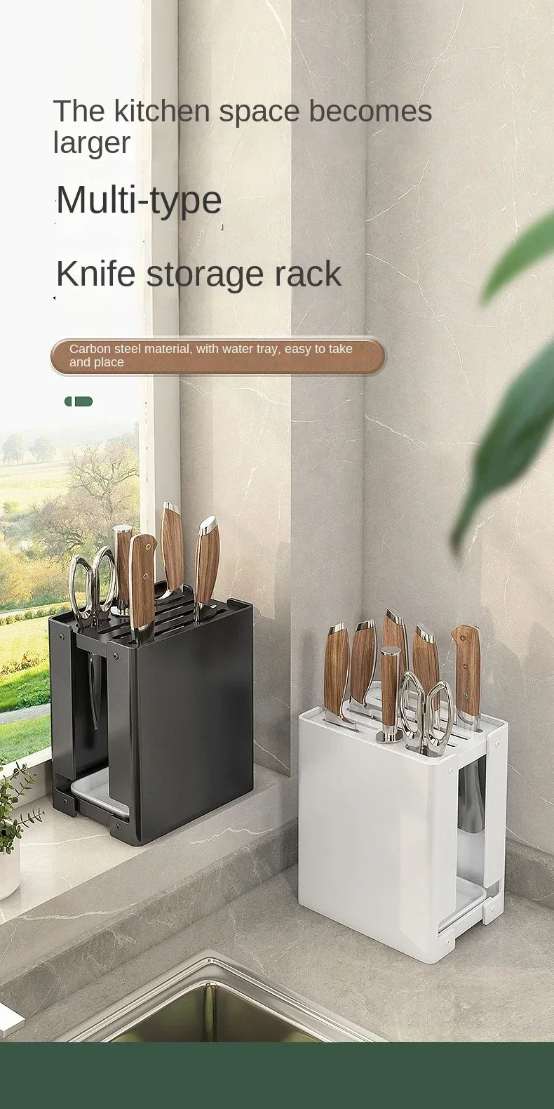 Multi-Functional Kitchen Accessories Knife Rack Kitchen Knife Rack Knife Rack Kitchen Draining Magnetic Kitchenware Knife Block