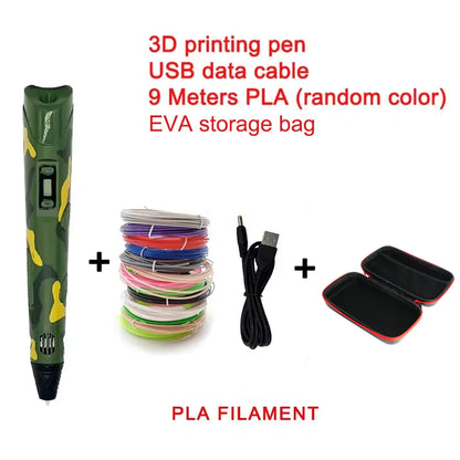 3D Printing Pen with 9M PLA Filament – High-Temperature 3D Drawing & Graffiti Tool for Kids, Creative Toy Gift