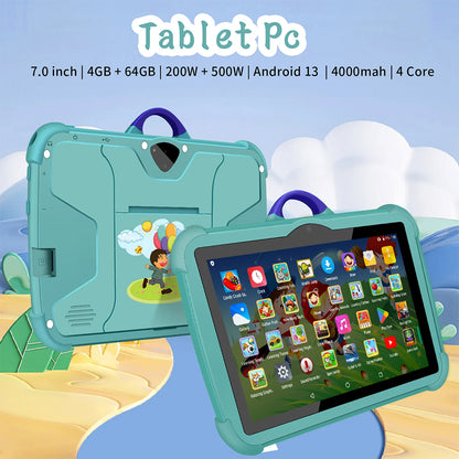7-Inch Kids Tablet PC – Android 13, Quad-Core, 4GB RAM, 64GB Storage Educational Tablet