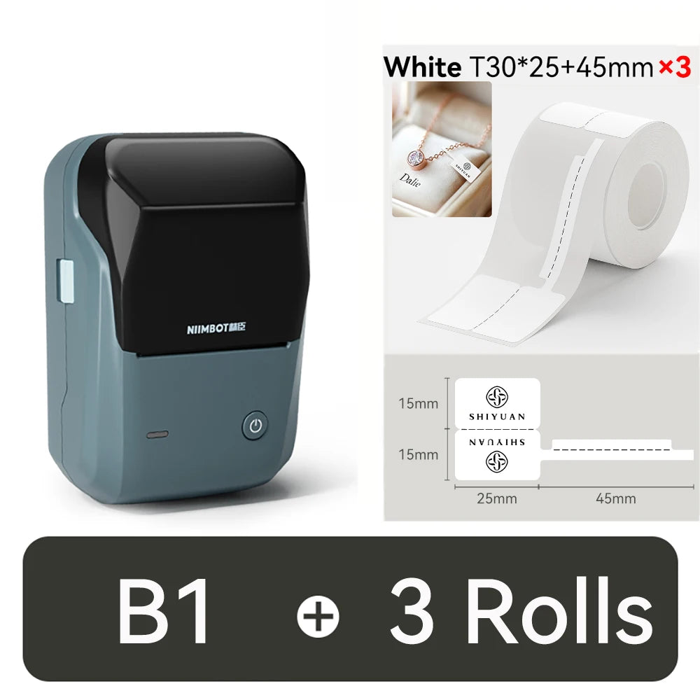 NIIMBOT B1 Portable 2-Inch Thermal Label Printer – Mini Bluetooth Sticker & Adhesive Tape Printer for Smartphones & PC