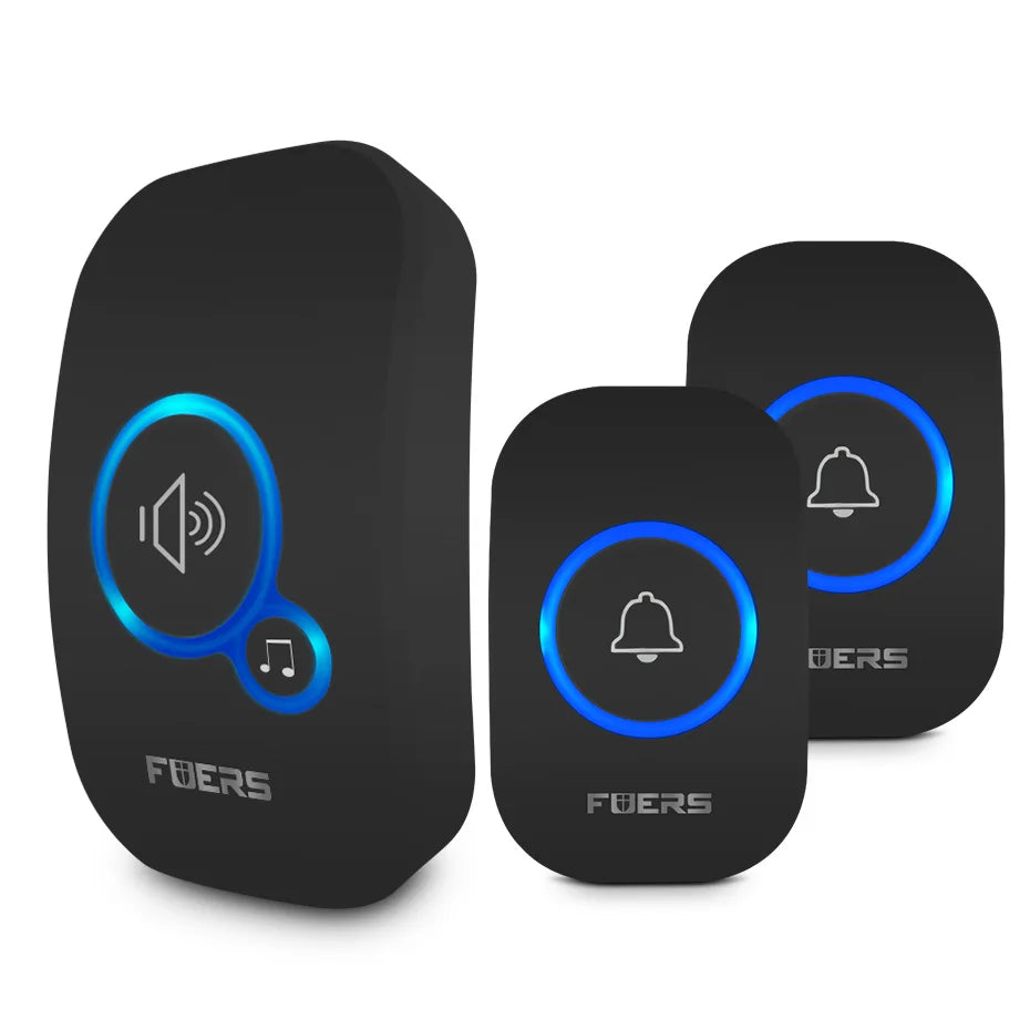 Fuers Wireless Doorbell – Waterproof Smart Chime with 32 Tunes, Battery-Powered for Home, Store & Hotel
