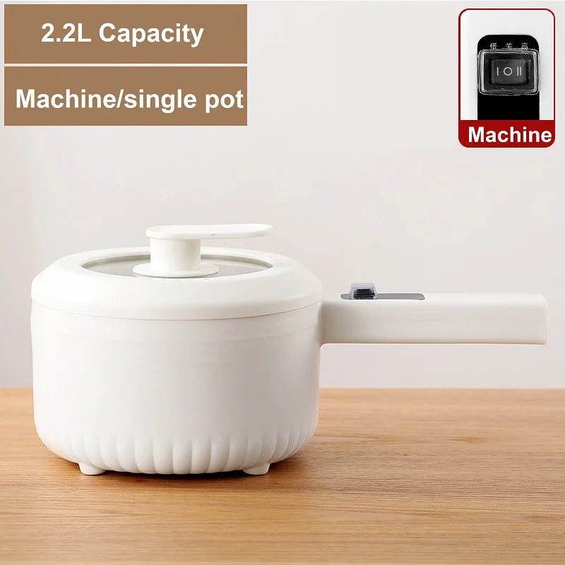 2.2L Electric Multi-Function Cooker – Double-Layer Hot Pot & Noodle Cooker, High-Capacity Non-Stick Kitchen Pot 220V