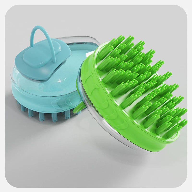 2-in-1 Pet Bath Brush & Massage Comb Soft Silicone Dog & Cat Grooming Tool
