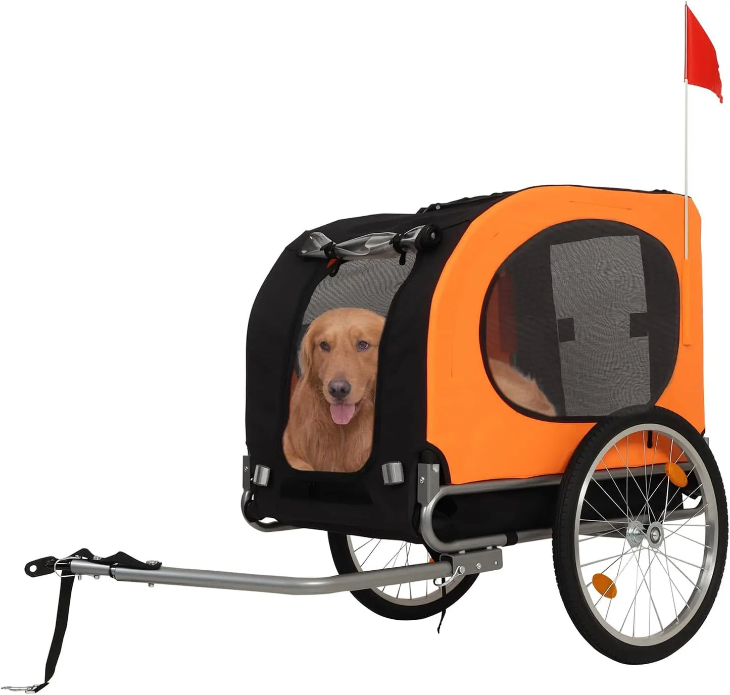Foldable Dog Bike Trailer - Quick-Release 88Lbs Capacity Pet Carrier with Universal Coupler