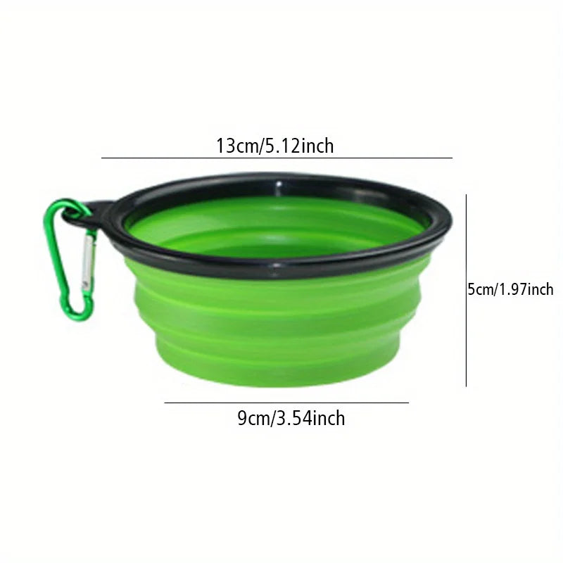 Portable Silicone Dog Travel Bowl – Foldable Dog Food & Water Bowl with Lip for Outdoor Walking