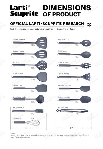 Quality Silicone Utensils Set Kitchen Cooking Tools Non Stick Kitchenware Accessories Heat Resistant Spatula Spoon Kit