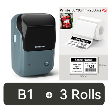 NIIMBOT B1 Portable 2-Inch Thermal Label Printer – Mini Bluetooth Sticker & Adhesive Tape Printer for Smartphones & PC