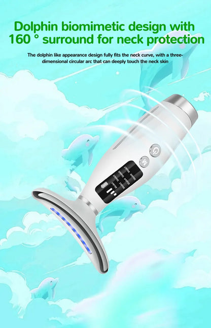 7 Color Facial Neck Massager EMS Micro-current Neck Face Beauty Device for Enhanced Face Neck and Shoulder Care with Vibrating