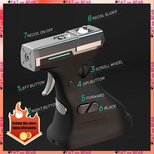 ErgoStrike 7 Gaming Mouse – Recoil Feature, Ergonomic Design for FPS & Shooting Games