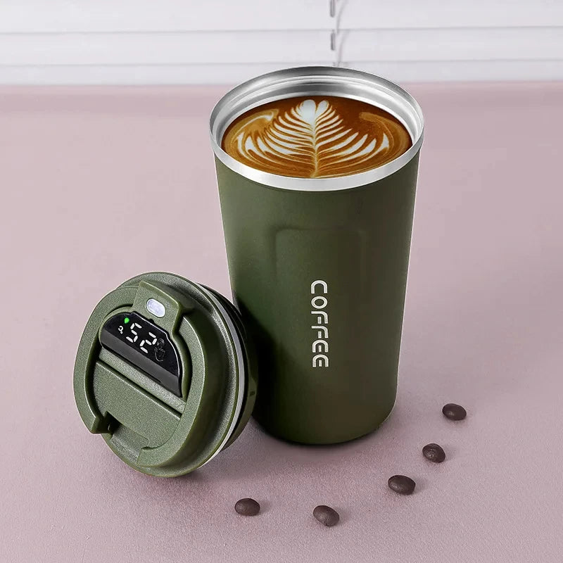 450ml Smart Thermos Bottle – 316 Stainless Steel Vacuum Cup with LED Temperature Display, Portable Office Coffee & Thermal Mug