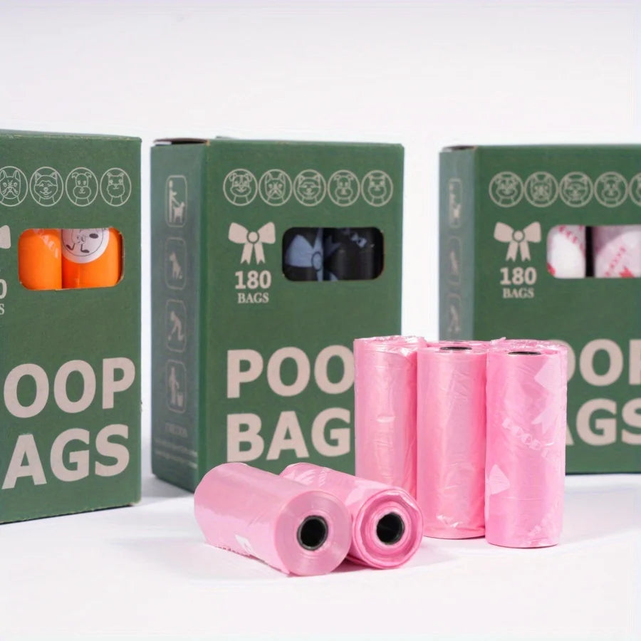 120-Pack Extra Thick Dog Poop Bags – Leakproof Waste Bags in Pink & Purple, High-Quality Polyethylene