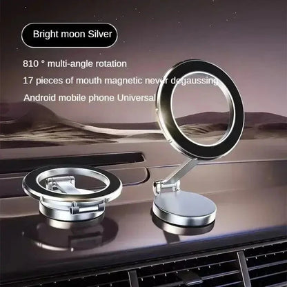 Strong Magnetic Car Phone Holder – 360° Swivel Mount with Adhesive Back Plate, Universal Fit