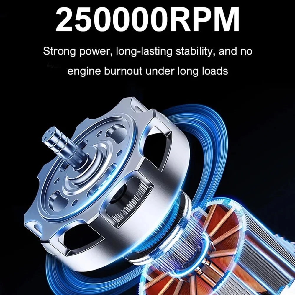 M18 Brushless Turbo Jet Blower 400000RPM – Powerful Portable Electric Dust Cleaner, 53m/s Wind, Type-C Charging (Violent Fan)