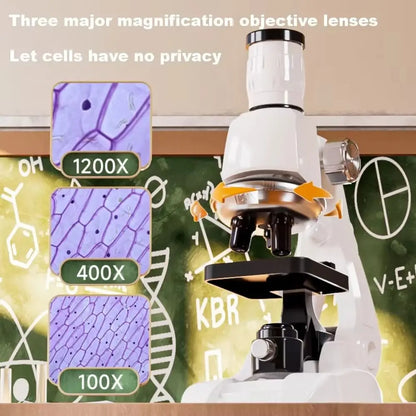 HD Kids Microscope Kit - 200x to 1200x Magnification with Specimens for Beginners