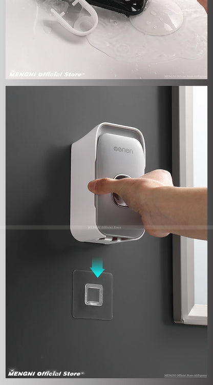 Automatic Toothpaste Dispenser Wall-Mounted Bathroom Toothpaste Squeezer Punch-Free Toothbrush Holder Rack Bathroom Acces