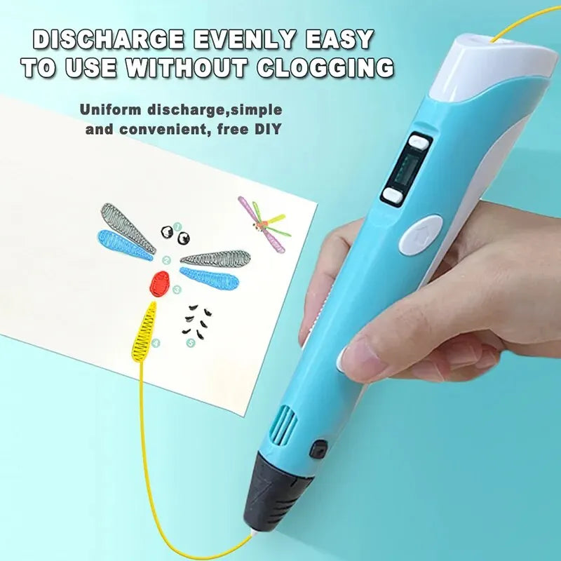 3D Printing Pen with 9M PLA Filament – High-Temperature 3D Drawing & Graffiti Tool for Kids, Creative Toy Gift