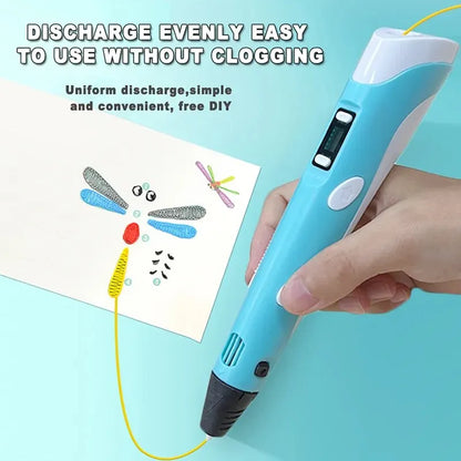 3D Printing Pen with 9M PLA Filament – High-Temperature 3D Drawing & Graffiti Tool for Kids, Creative Toy Gift