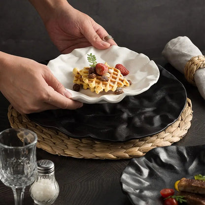 Kitchen Organizer Ceramic Western Cuisine Plate Reusable Creative Storage Dish Multi-Function Steak Plate Commercial