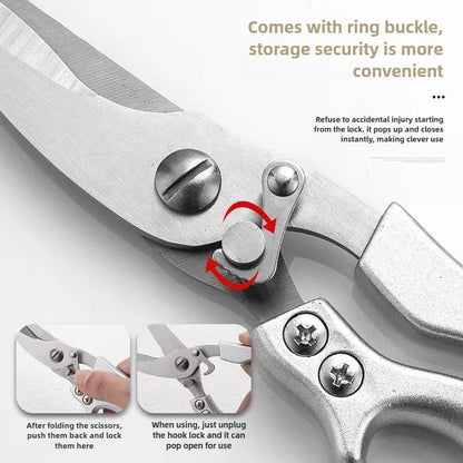 Stainless Steel Kitchen Food Scissors, A Multifunctional Kitchen Tool Suitable for Cutting Chicken Bones, Fish, and Vegetables