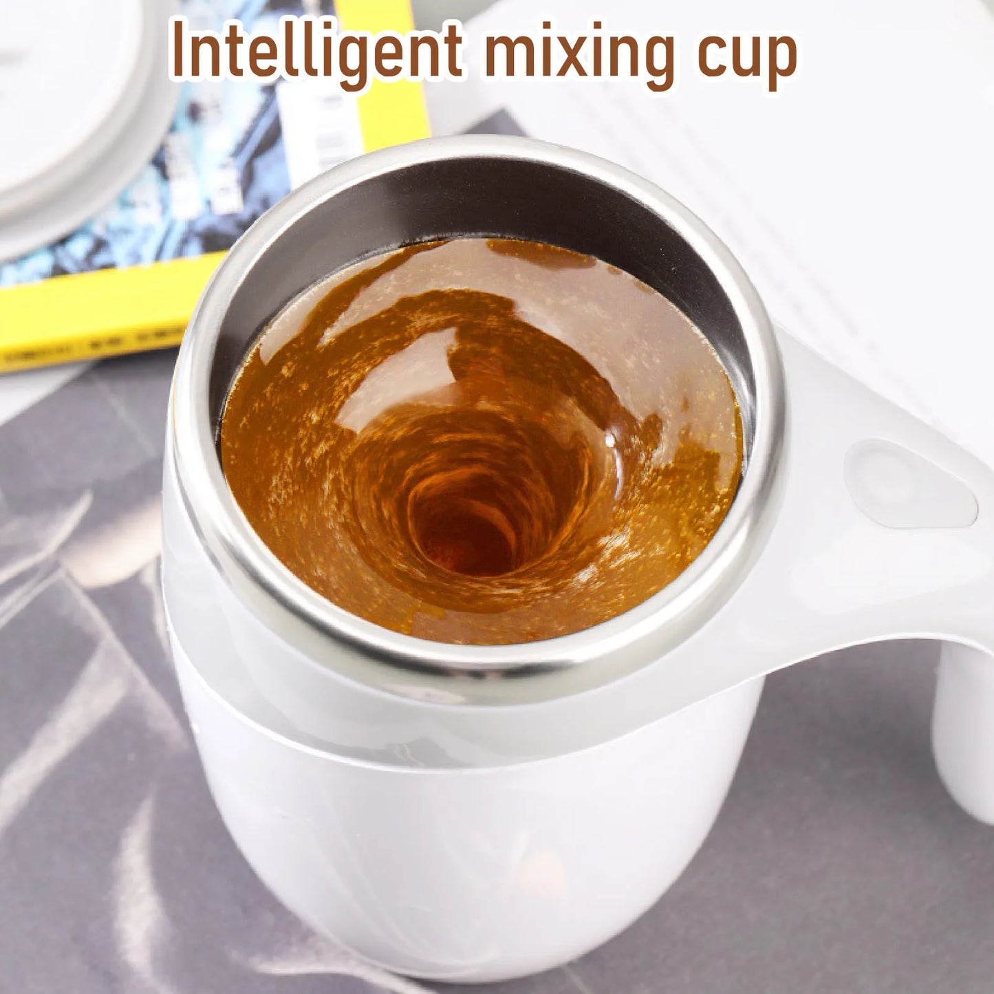 E5 Self-Stirring Mug – Electric Magnetic Rotating Mixing Cup for Coffee & Milk