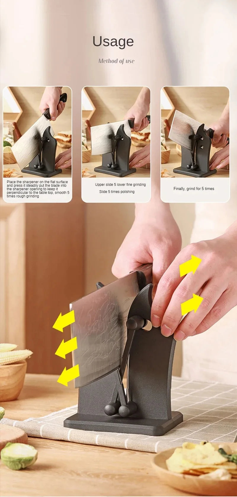 Knife Sharpener Kitchen Sharpening Tool Easy Safe Sharpening Kitchen Chef's Knife Damascus Knife Kitchen Tools Kitchen Supplies