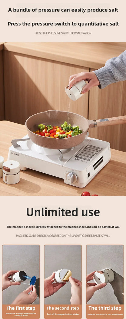 Kitchen Supplies Magnetic Spice Jars Set Pepper Seasoning Plastic Spice Tins Storage Jars Tins Sprays Organizer Rack Home