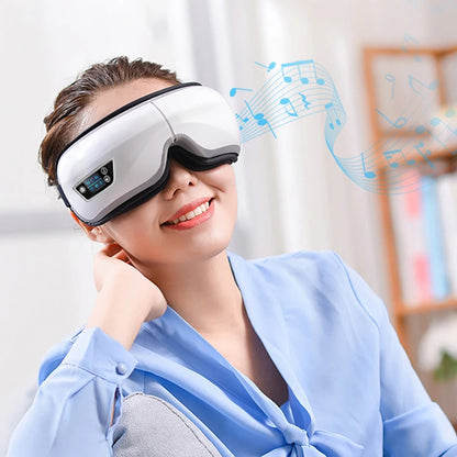Smart Eye Massager with Airbag Compression – Portable Vibration Eye Care Mask with Bluetooth Music