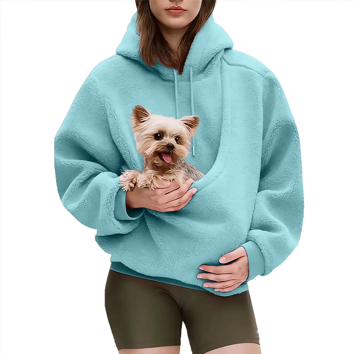 Kangaroo Pocket Hoodie with Pet Carrier | Men's & Unisex Comfort Sweatshirt for Cat Lovers