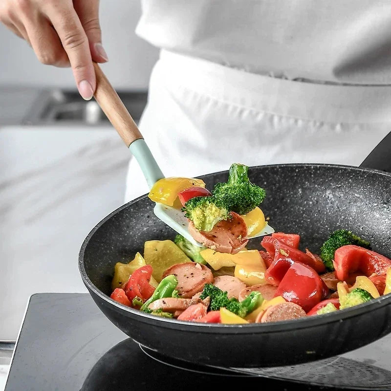 Silicone Kitchen Dishes Cooking Utensils Egg Beaters Spatula Shovel Spoon Soup Tool And Gadgets Kitchenware Set Accessories