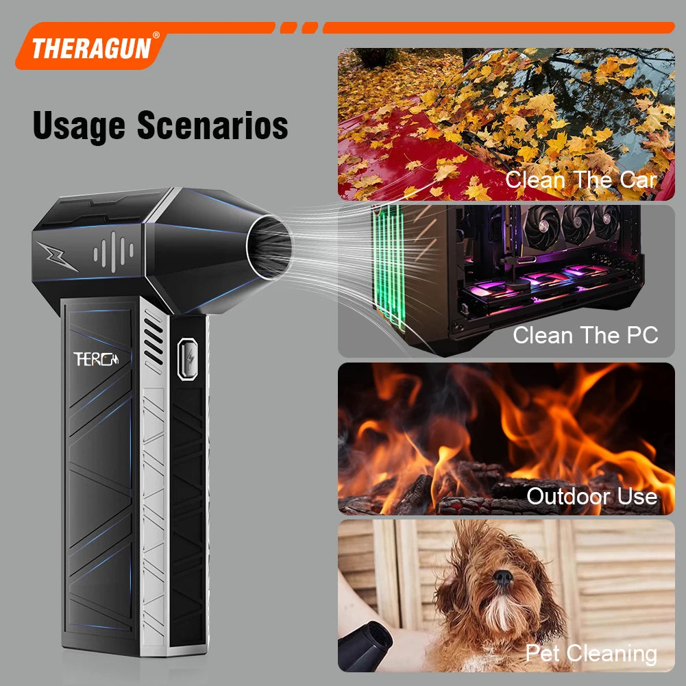 X3 Ultra Turbo Jet Fan 180000RPM – Mini Handheld Compressed Air Duster for Car Drying, PC & Home Cleaning (Type-C Rechargeable)