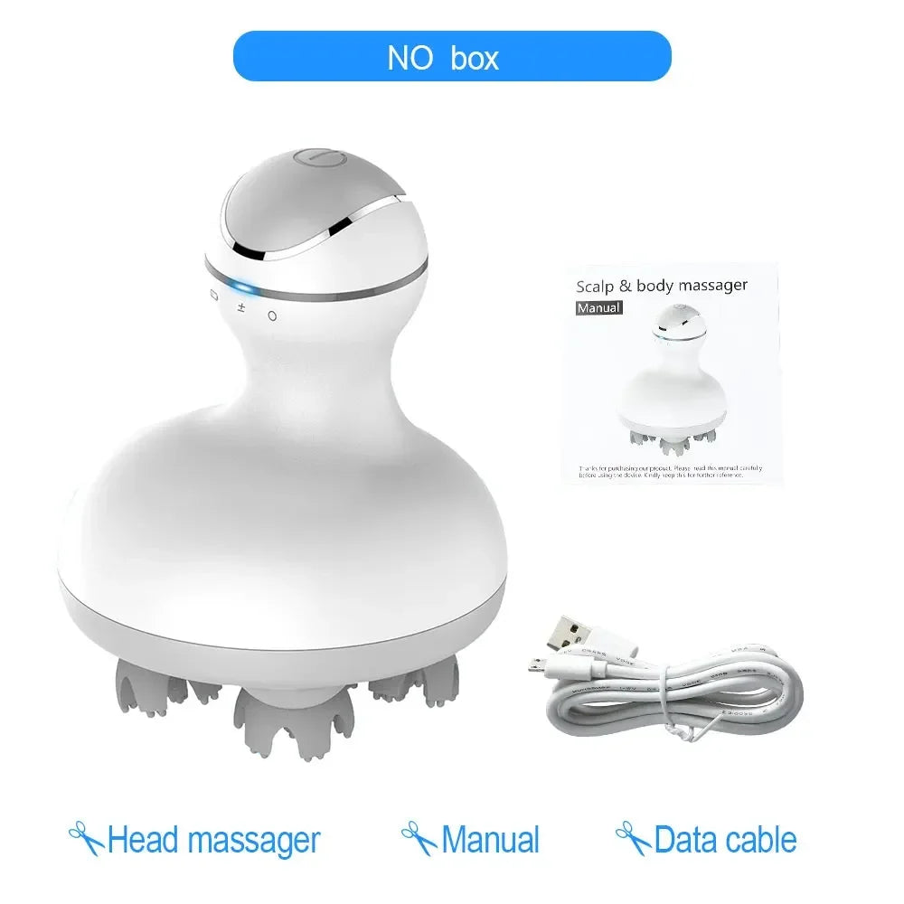 Wireless Electric Neck & Head Massager – 3D Scalp & Deep Tissue Massager for Hair Growth, Stress Relief & Body Relaxation