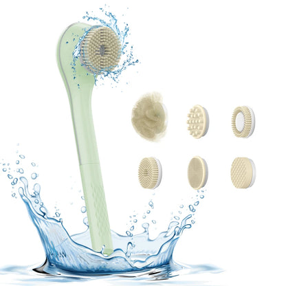 Electric Shower Brush – Rechargeable IPX7 Waterproof, 3-Speed 6-in-1 Wireless Body Scrubber