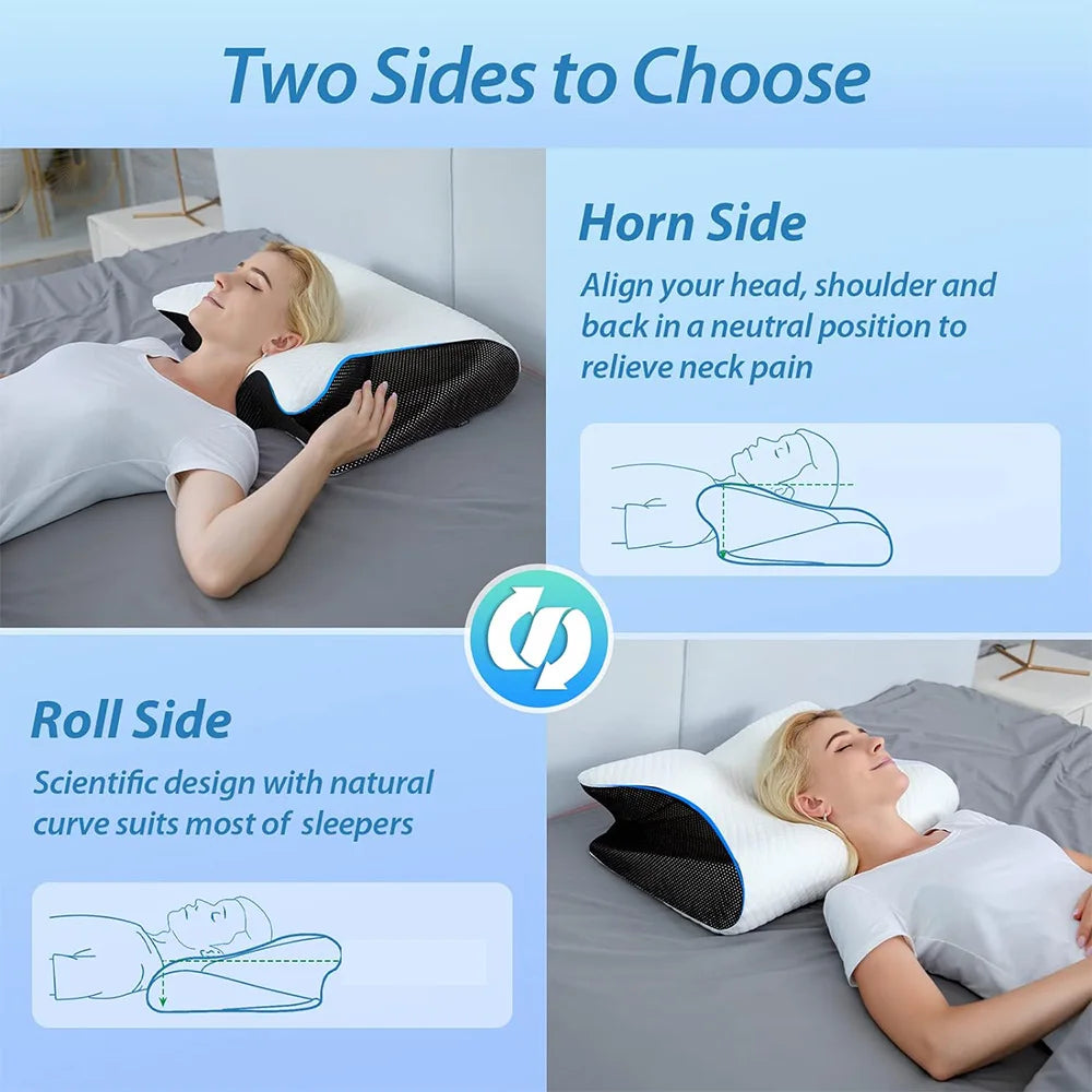 Butterfly Sleep Memory Foam Pillow – Slow Rebound Cervical Orthopedic Neck Support
