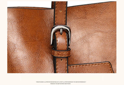 Vintage Oil Wax Leather Shoulder Bag for Women – High-Quality Designer Handbag Tote & Crossbody Satchel