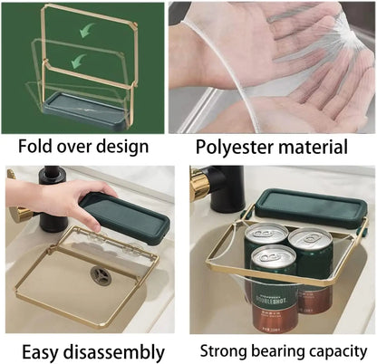 Kitchen Sink Hanging Strainer with 100 Sink Strainer Net Bag Stainless Steel Corner Sink Basket Holder Mesh Sink Strainers