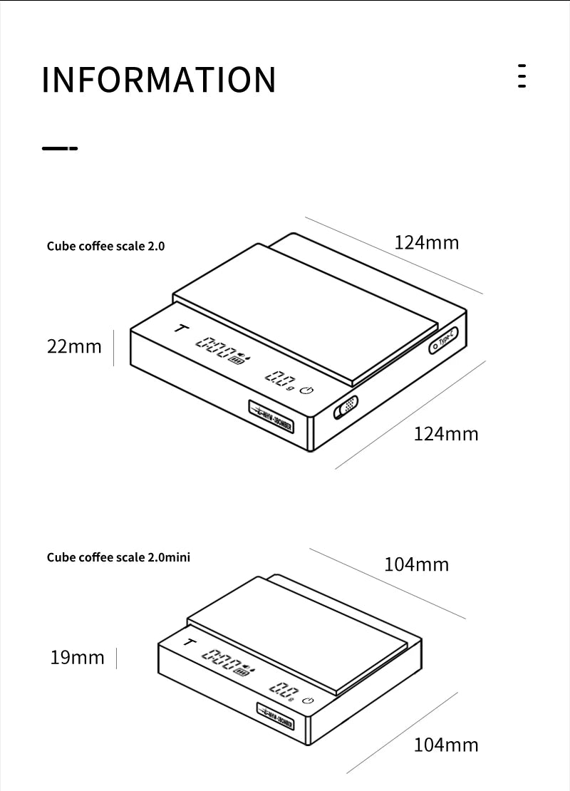 MHW-3BOMBER Digital Coffee Scale – High-Precision Rechargeable Espresso Kitchen Scale