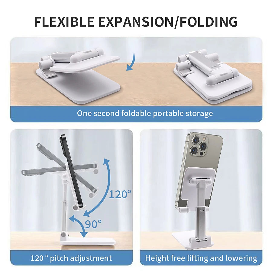 Adjustable Desktop Phone & Tablet Holder – Flexible Lazy Stand Mount for iPhone 17/16/15/14, Samsung & Xiaomi
