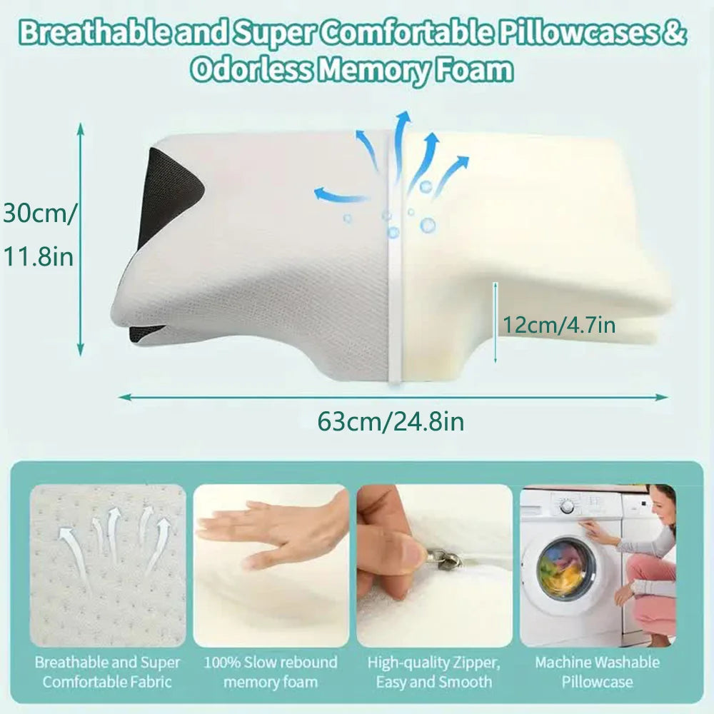 Butterfly Sleep Memory Foam Pillow – Slow Rebound Cervical Orthopedic Neck Support