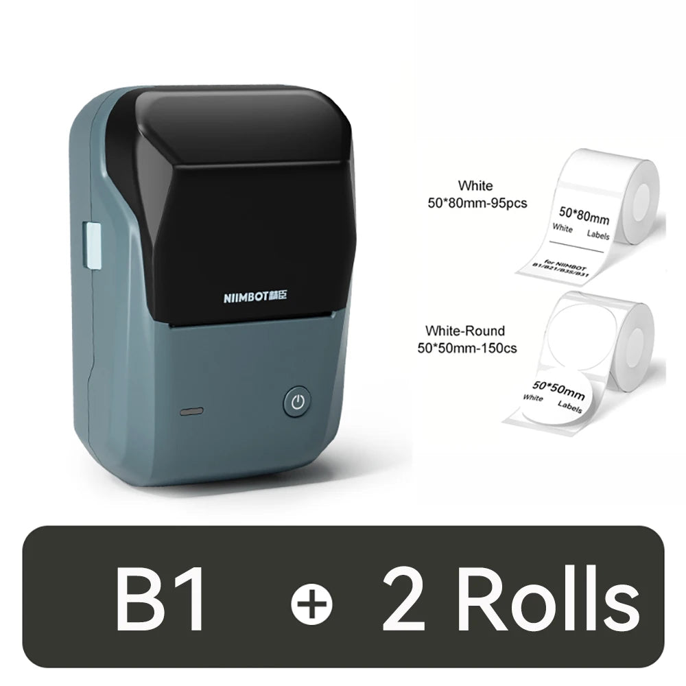 NIIMBOT B1 Portable 2-Inch Thermal Label Printer – Mini Bluetooth Sticker & Adhesive Tape Printer for Smartphones & PC