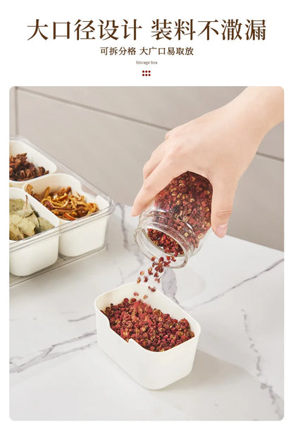 Kitchen spice storage box household with lid storage jar food grade plastic star anise seasoning sealed box