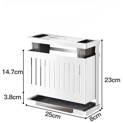 Kitchen Storage Rack Wall-Mounted Multifunctional Storage Knife Rack Detachable Stainless Steel With Multiple Brackets And Hooks