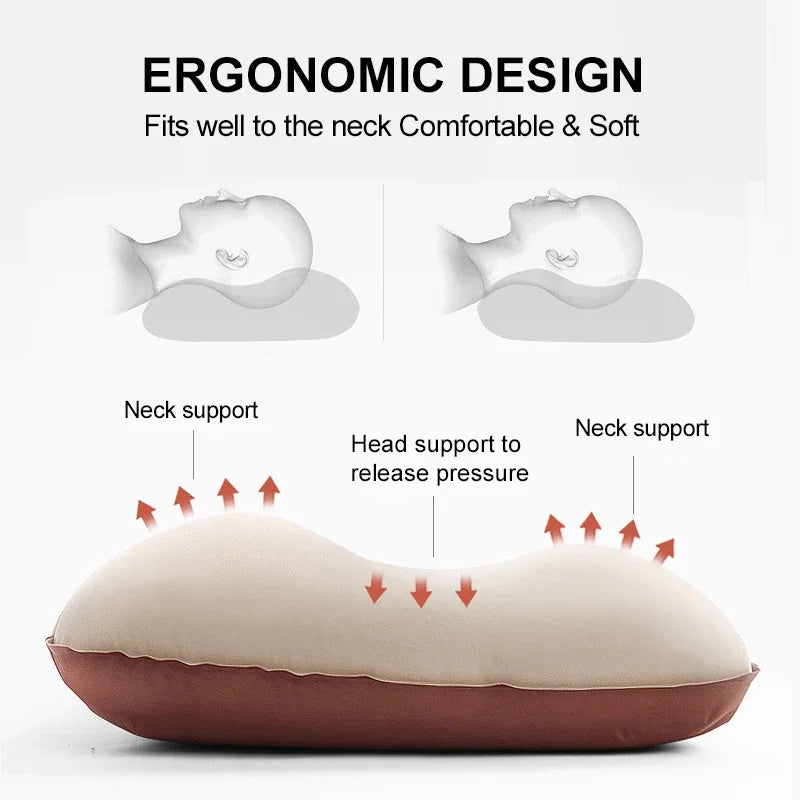 Camping Pillow – Portable Self-Inflating 3D Ultralight Compact Sleeping Pillow for Outdoor Travel & Neck Support