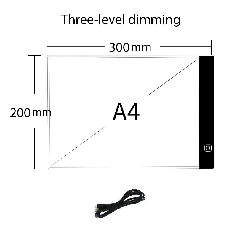 LED Drawing Copy Pad – 3-Level Dimmable Light Board for Kids, Animation Painting Educational Toy