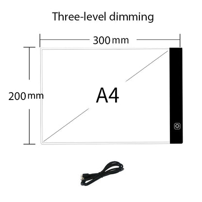LED Drawing Copy Pad – 3-Level Dimmable Light Board for Kids, Animation Painting Educational Toy