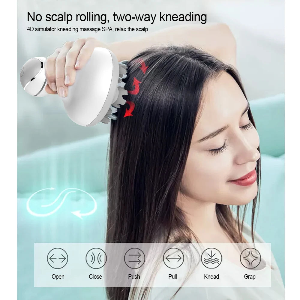 Wireless Electric Neck & Head Massager – 3D Scalp & Deep Tissue Massager for Hair Growth, Stress Relief & Body Relaxation