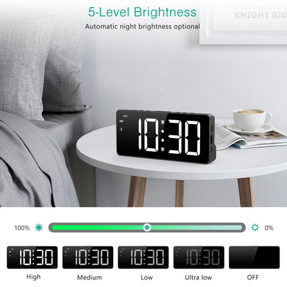ORIA 7″ LED Digital Alarm Clock with Bluetooth – Auto Time Sync Bedside Clock for Home & Office