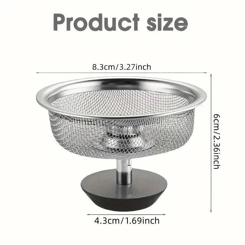 2-Piece Kitchen Sink Strainer Set – Stainless Steel Mesh Drain Basket with Handle & Stopper