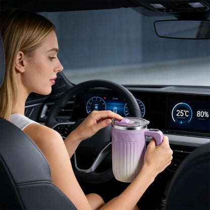 450ml Automatic Self-Stirring Heated Coffee Mug – Rechargeable Mixing Cup with